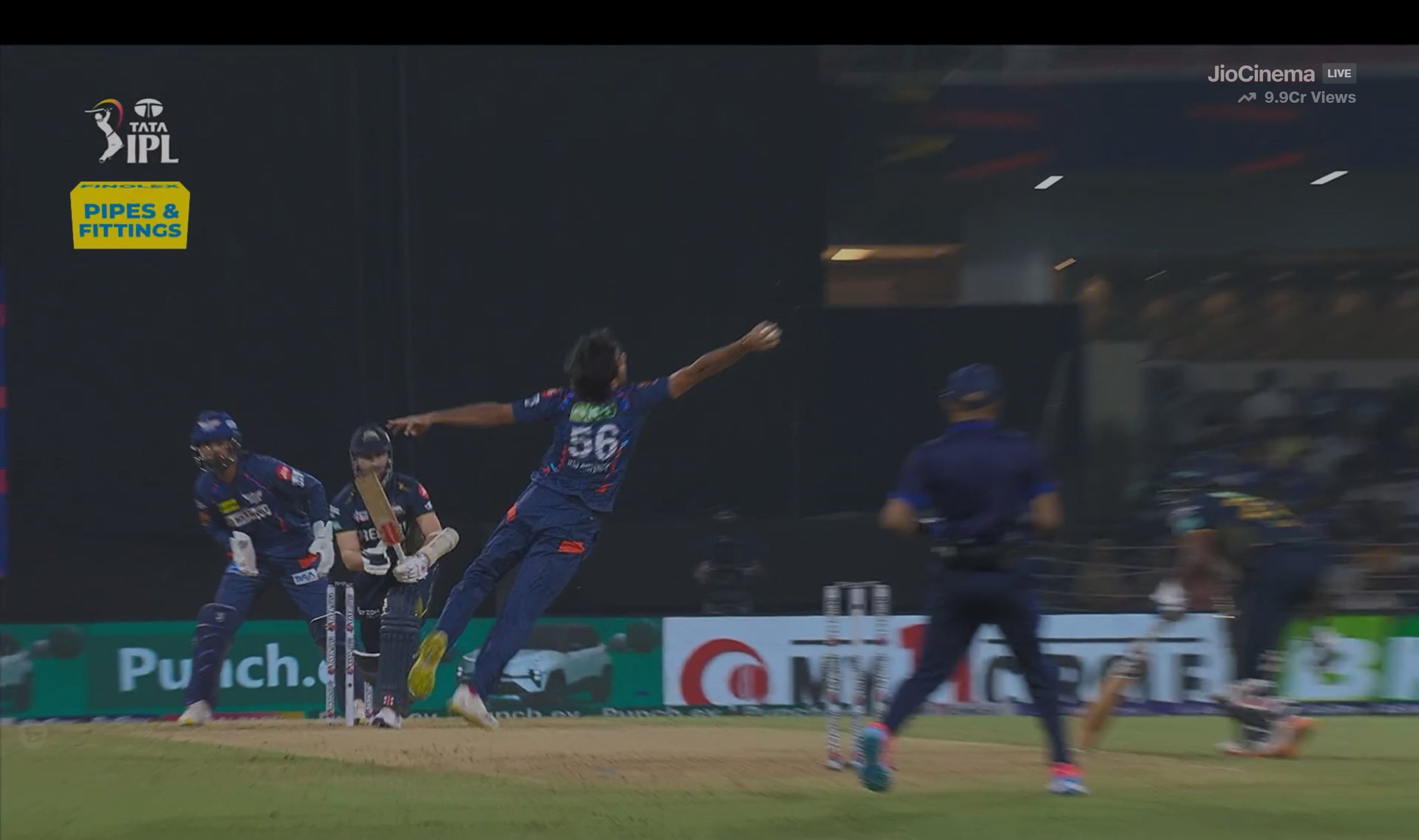 Ravi Bishnoi is catching the ball, captured in this Twitter snapshot